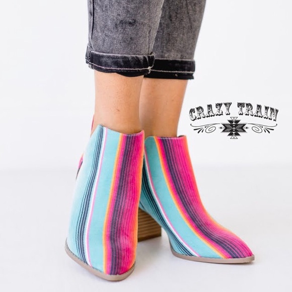 Crazy Train Shoes - 🐾Crazy Train Serape Beauty Booties🐾